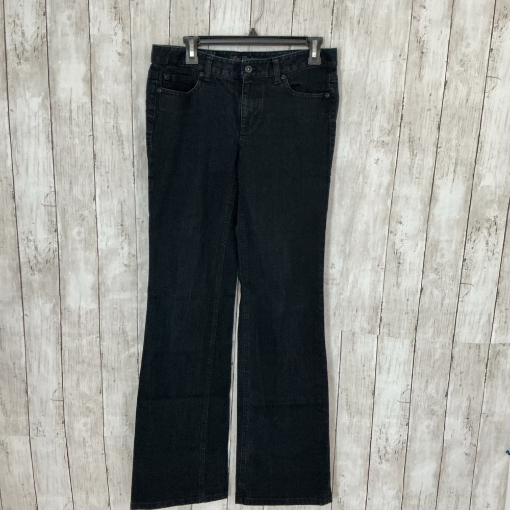 Ann Taylor Black Wide-Leg Flare Jeans